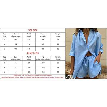 Amuver Women's Summer Casual Two Pieces Outfit Set Half Sleeve Button-Down Shirt High Waisted Shorts Tracksuit (Small, Beige)