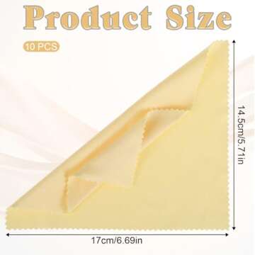 10Pcs Flute Cleaning Cloth, Microfiber Violin Cleaning Cloth Soft Instrument Cleaning Cloth for Guit...