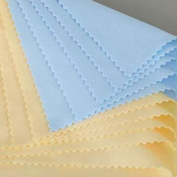 10Pcs Flute Cleaning Cloth, Microfiber Violin Cleaning Cloth Soft Instrument Cleaning Cloth for Guitar Flute Violin Piano Trumpet Sax Lenses Screen (Blue and Apricot)