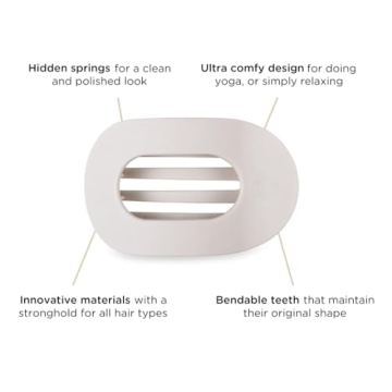 TELETIES Medium Flat Round Hair Clip - Strong Grip & Style