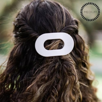 TELETIES Medium Flat Round Hair Clip - Strong Grip & Style