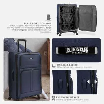 U.S. Traveler Anzio Expandable 22-Inch Spinner Luggage