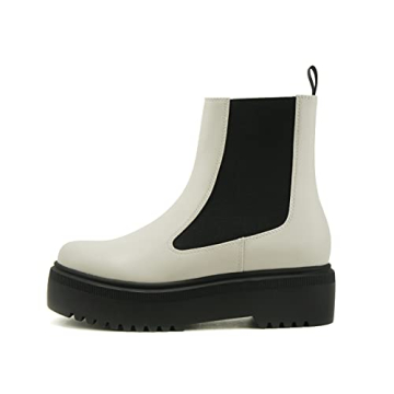 Soda Reeve Women's Chelsea Bootie Low Heel Lug Sole Fashion