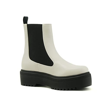 Soda Reeve Women's Chelsea Bootie Low Heel Lug Sole Fashion