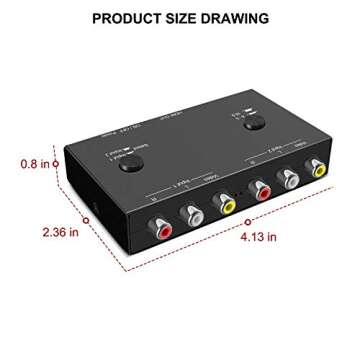 ZUZONG RCA to HDMI Converter 1080P/720P RCA Composite CVBS AV Switch to HDMI Video Audio Converter Adapter Support 4:3/16:9 Switching, for Sega Xbox PS2 PS3 N64 NGC SNES WII VHS VCR Camera DVD