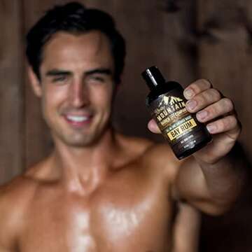 Rocky Mountain Barber Company Bay Rum All-In-One Body Wash - Shampoo, Body Wash, Conditioner, Face W...
