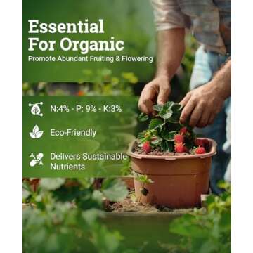 Fox Farm Happy Frog Fruit & Flower Fertilizer – Organic Blend for Abundant Fruits & Vibrant Flowers, Phosphorus Fertilizer with Mycorrhizal Fungi, NPK 4-9-3, (4 lb Bag)