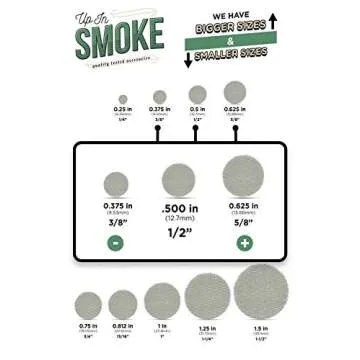 Made in The USA - 100 1/2" (.500) Stainless Steel Pipe Screen Filter - Up in Smoke Pipe Screens