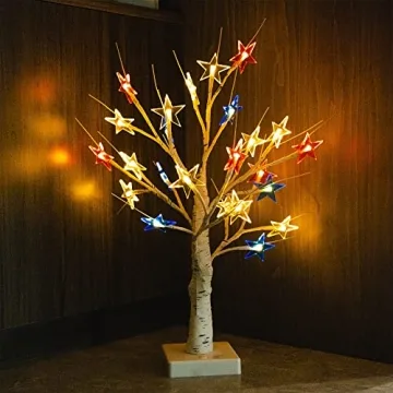 Dazzle Bright 4th of July Patriotic Tree Lights