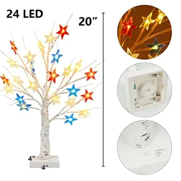 Dazzle Bright 4th of July Patriotic Tree Lights