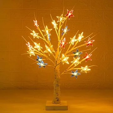 Dazzle Bright 4th of July Patriotic Tree Lights