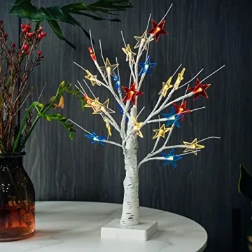 Dazzle Bright 4th of July Patriotic Tree Lights