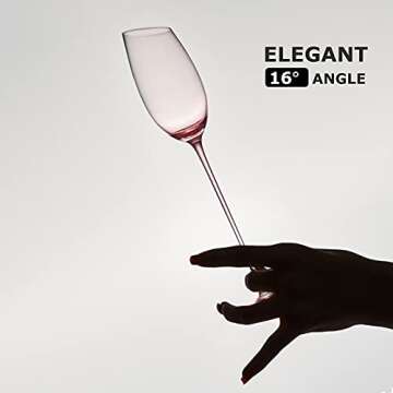 MU16 Champagne Glasses Flutes Tulip Crystal Non-Lead Red Wine Glass Champagne glass Hand Blown Gift Set of 2 For Birthday Christmas Wedding Anniversary Flamingo Collection Personalized Glass 5 oz,Pink