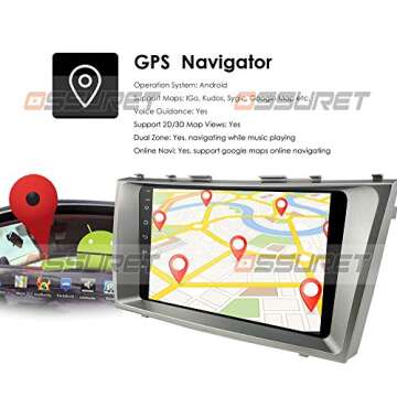 Android 10 Car Stereo FM Radio Fit for Toyota Camry(2007-2011) AURION(2006-2011) 9 Inch Touch Screen Car GPS Navigation Support Steering Wheel Control Mirror Link Bluetooth Audio Video Player(Silver)
