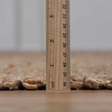 Hauteloom Ionut Sea Grass Jute Rug - Elegant Checkered Design