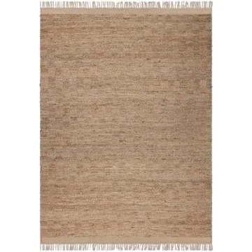 Hauteloom Ionut Sea Grass Jute Rug - Elegant Checkered Design