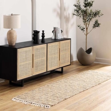 Hauteloom Ionut Sea Grass Jute Rug - Elegant Checkered Design