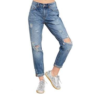 luvamia Women's Ripped Boyfriend Jeans for Casual Chic Style