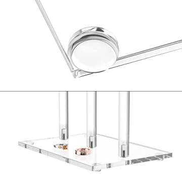 HIIMIEI Jewelry Stand Organizer 3 Tier Acrylic tabletop Jewelry Tower Display for Necklaces Bracelets Earrings