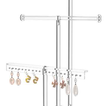 HIIMIEI Jewelry Stand Organizer 3 Tier Acrylic tabletop Jewelry Tower Display for Necklaces Bracelets Earrings