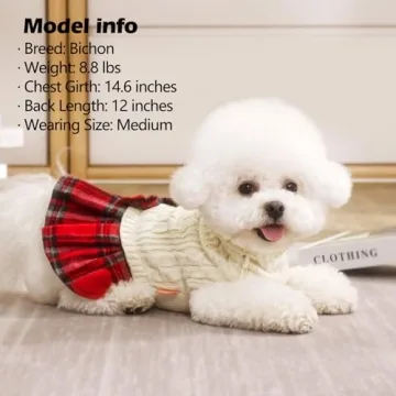 KYEESE Dog Sweater Soft Cableknit Turtleneck Pullover for Small Dogs