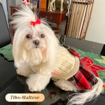 KYEESE Dog Sweater Soft Cableknit Turtleneck Pullover for Small Dogs