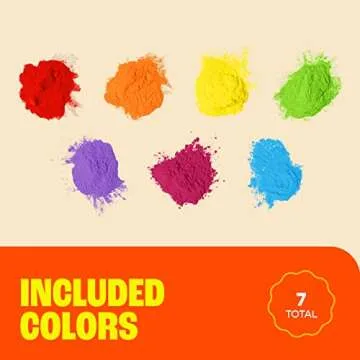 Chameleon Colors Rainbow Powder Packets, 7 Individual Holi Packets, Color Races, Birthday Parties & Photography Smoke. Red, Orange, Yellow, Green, Blue, Magenta & Purple Powder