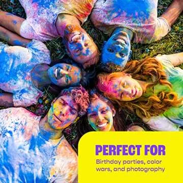 Chameleon Colors Rainbow Powder Packets, 7 Individual Holi Packets, Color Races, Birthday Parties & Photography Smoke. Red, Orange, Yellow, Green, Blue, Magenta & Purple Powder