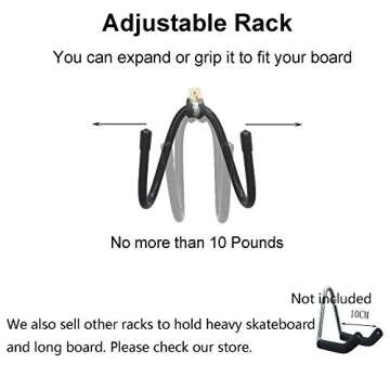 YYST Skateboard Wall Mount Wall Hanger Rack Storage Display - W/ Hardware - No Board Included - W Style - 4/PK