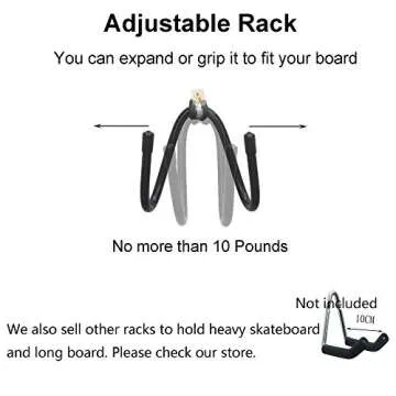 YYST Skateboard Wall Mount Wall Hanger Rack Storage Display - W/ Hardware - No Board Included - W Style - 4/PK