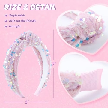 Lanmerry Sequin Headbands - Sparkly Hair Accessories for Girls