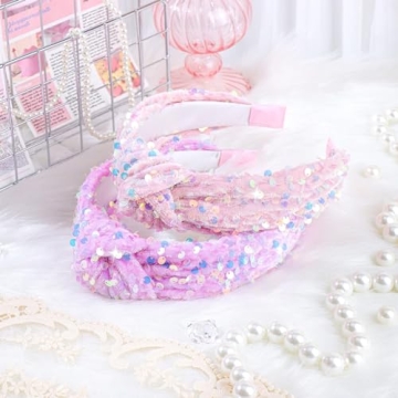 Lanmerry Sequin Headbands - Sparkly Hair Accessories for Girls