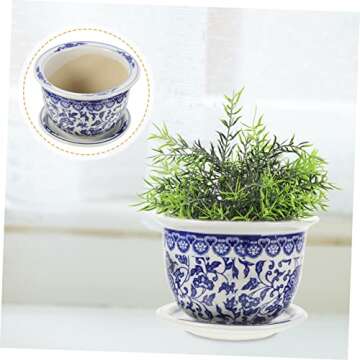 Blue and White Porcelain Flowerpot for Stylish Plants