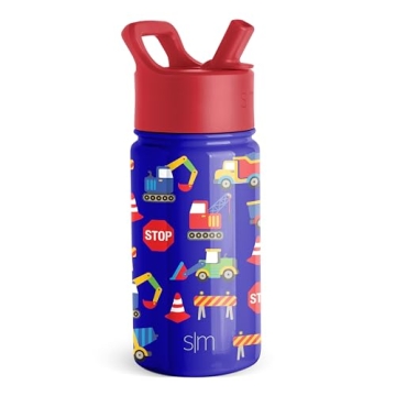 Insulated Kids Water Bottle with Straw Lid - 14oz