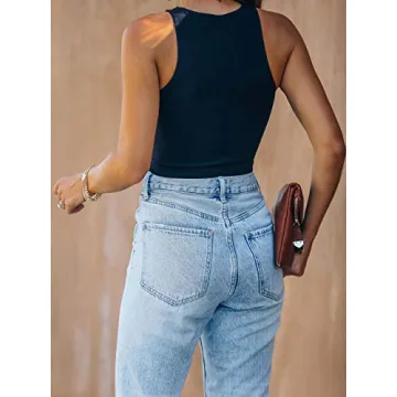 Stylish REORIA Halter Neck Crop Tank Top for Women