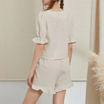 Trendy Y2K Peplum Shirt and Shorts Set for Women