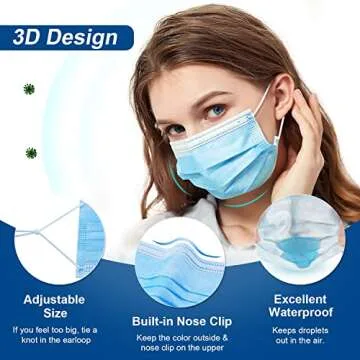 Hotodeal 50 Pcs Disposable Face Masks - Comfort & Protection