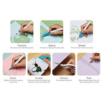 Nicapa Basic Tool Set Craft Weeding Vinyl Cardstock Crafting Tools Kit for Silhouette/Siser/Oracal 631 651 751 Vinyl