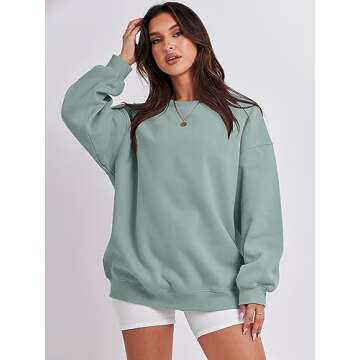 ANRABESS Sweatshirt for Women Oversized Crewneck Hoodies Fleece Casual Pullover Top Fall Fashion Outfits Clothes 2025 A1019 light green Medium