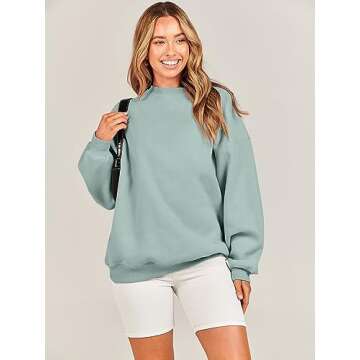 ANRABESS Sweatshirt for Women Oversized Crewneck Hoodies Fleece Casual Pullover Top Fall Fashion Outfits Clothes 2025 A1019 light green Medium