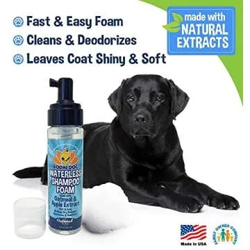 Bodhi Dog Waterless Foaming Shampoo - Dry Shampoo for Bathless Cleaning, No Rinse Required - Natural, Gentle Cleaner for Sensitive Skin - Made in USA (8 Fl Oz)