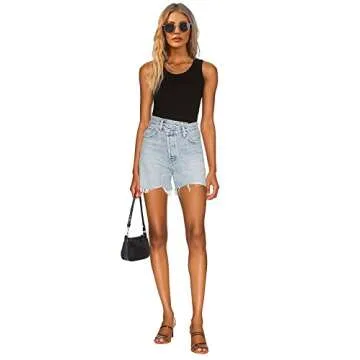 Fashion-Forward Women's High Waist Criss Cross Denim Shorts