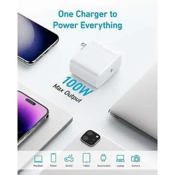 Mac Book Pro Charger, 100W USB C Charger, Anker Compact and Foldable Fast Charger for MacBook Air, Samsung Galaxy, iPad Pro, and All USB C Devices, 5 ft USB C to USB C Cable Included