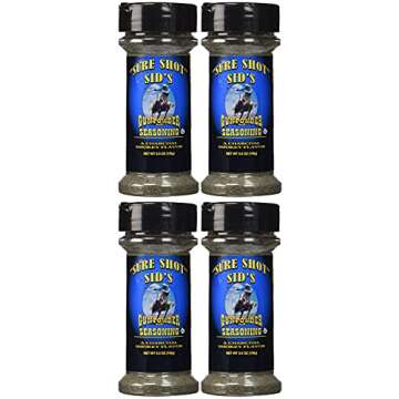 Sure Shot Sid's Gunpowder BBQ Seasoning - Charcoal Smoky Flavor Pack of 4 (5.5oz each)