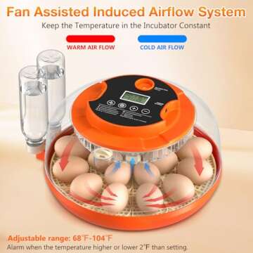 18 Egg Incubator: Automatic Humidity Control for Home & Farm