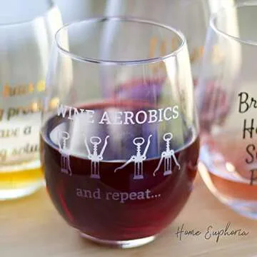 Funny Wine Glasses, Unique Wine Glasses, Fun Stemless Wine Glass, Cute Wine Glasses, Best Friends Wine Glass with Sayings, Wine Gift, Funny Gifts for Friends, Novelty Gifts for Party Decor for Women