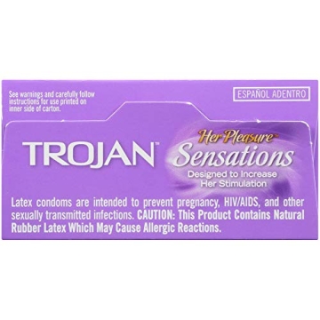 Trojan Her Pleasure Sensations Condoms - 12 Count Pack