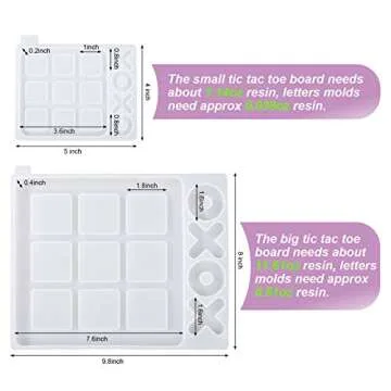 LET'S RESIN Large Tic Tac Toe Resin Mold 2Pcs, Tic Tac Toe Molds for Resin Casting, Large Epoxy Resi...
