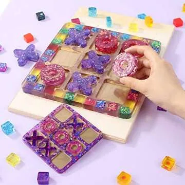 LET'S RESIN Tic Tac Toe Resin Molds for Creative Fun