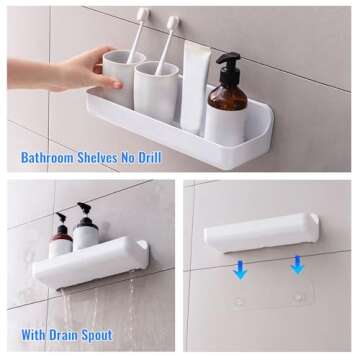 Durable Acrylic Wall Mounted Adhesive Shower Caddy set